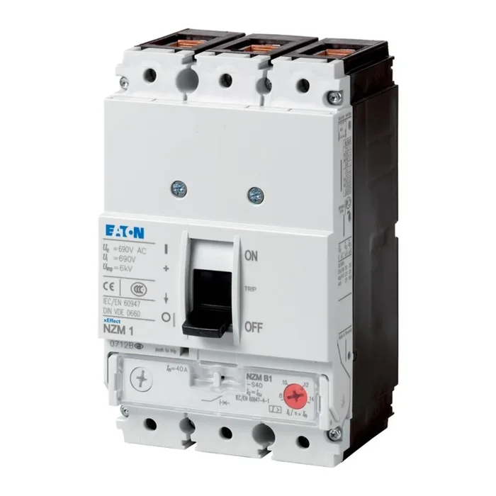 Disjoncteur Eaton Eaton Moeller NZM 3 pôles, 63A, pouvoir de coupure 18,5 kA, montage fixe