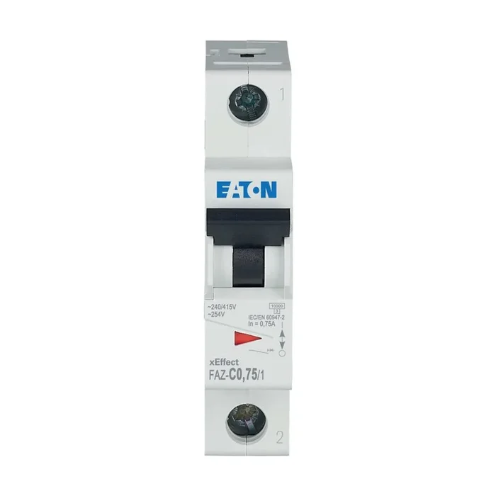 Disjoncteur Eaton FAZ 1P, 750mA, pouvoir de coupure 15 kA