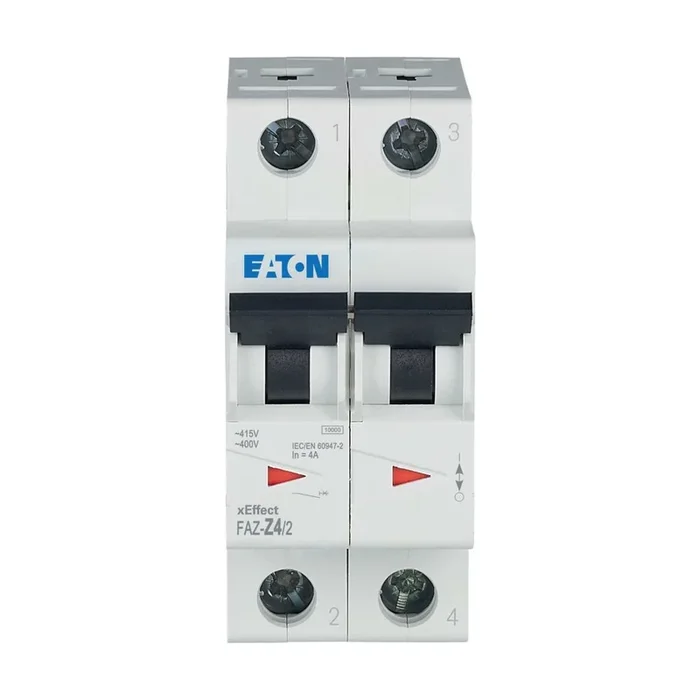 Disjoncteur Eaton FAZ 2P, 4A, pouvoir de coupure 10 kA