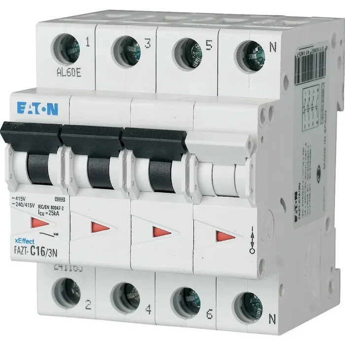 Disjoncteur Eaton FAZ 3+N, 20A, pouvoir de coupure 20 kA