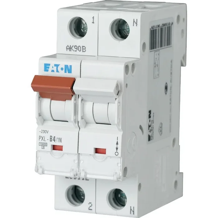 Disjoncteur Eaton PXL 1P, 4A, pouvoir de coupure 10 kA