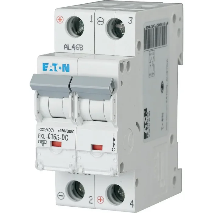 Disjoncteur Eaton PXL 2P, 16A, pouvoir de coupure 10 kA