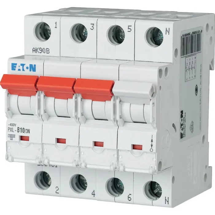 Disjoncteur Eaton PXL 3P, 10A, pouvoir de coupure 10 kA