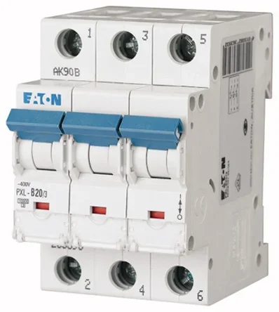 Disjoncteur Eaton PXL, S200 3P, 20A, pouvoir de coupure 10 kA, montage rail DIN