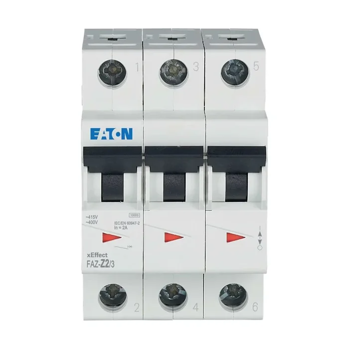 Disjoncteur FAZ 3P, 2A, pouvoir de coupure 10 kA
