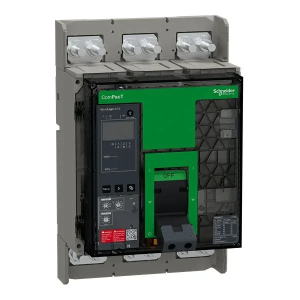 Disjoncteur Schneider Electric ComPacT 3 pôles, 1.6kA, pouvoir de coupure 42 kA, montage fixe