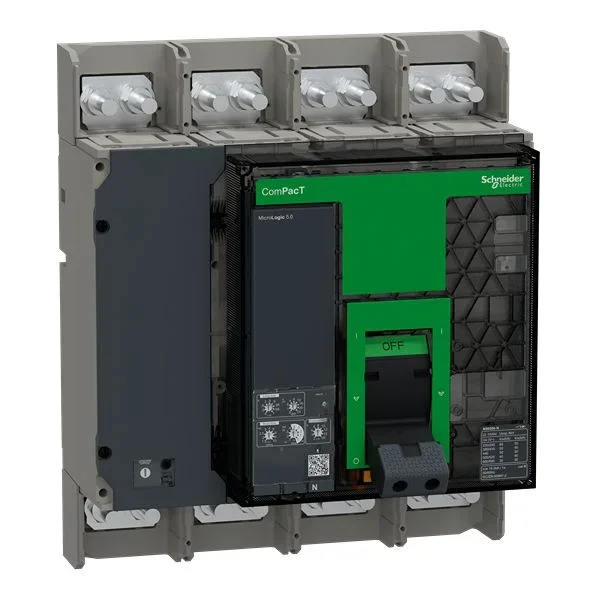 Disjoncteur Schneider Electric ComPacT 4 pôles, 1.6kA, pouvoir de coupure 42 kA, montage fixe