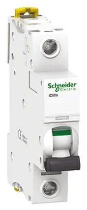 Disjoncteur Schneider Electric iC60N 1P, 50A, pouvoir de coupure 6 kA, montage rail DIN