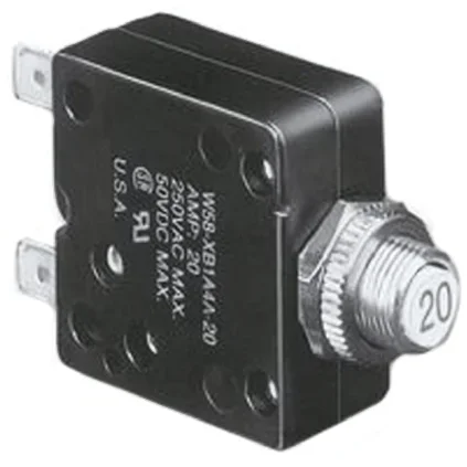 Disjoncteur thermique TE Connectivity W58, 4A, 1 pôle, 50 V dc, 250V c.a.