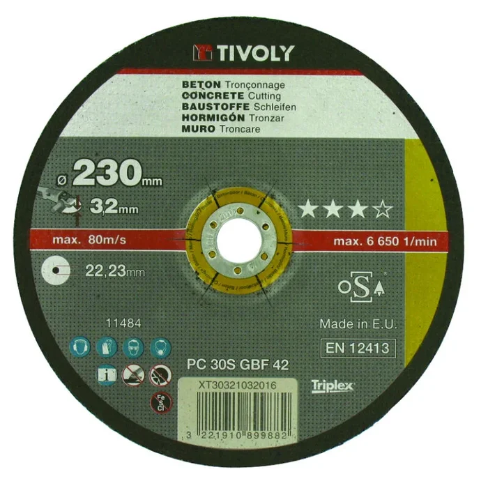 Disque à tronçonner -Gamme Best Sellers -Pour matériaux / Ø: 125 / Ep: 3.2 TIVOLY – XT30321032015
