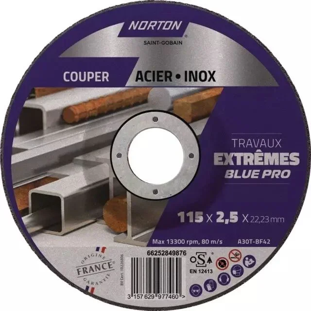 Disque a tronconner metal/inox moyeu deporte 115×2,5×22,2 extreme norton
