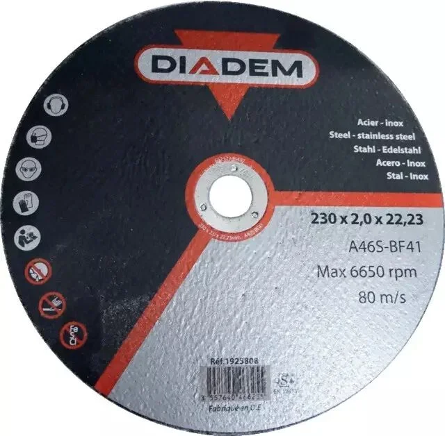 Disque à tronçonner plat acier/inox 230x2x22,23mm Diadem