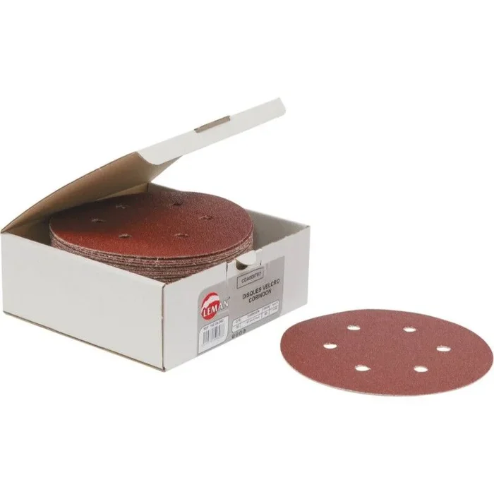 Disque abrasif velcro 150mm 6 trous – lot de 50 pcs – 14123