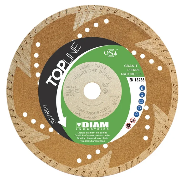 DISQUE DIAMANT Diam.230/22.23 GRANIT – PIERRES NATUREL DIAM INDUSTRIE – TS80230/22