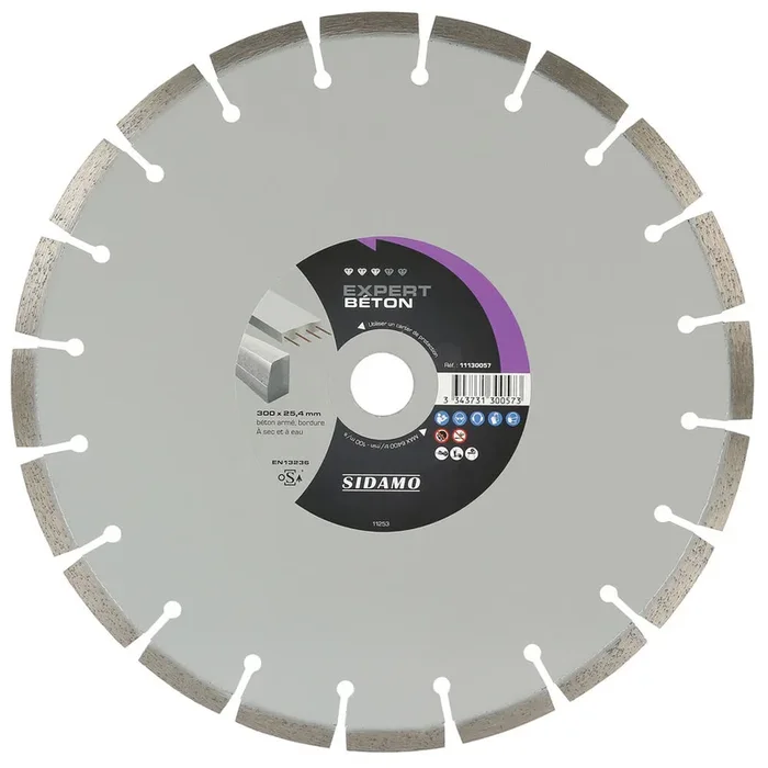 DISQUE DIAMANT EXPERT BETON D. 300 x 25,4 x h 10 SIDAMO – 11130057