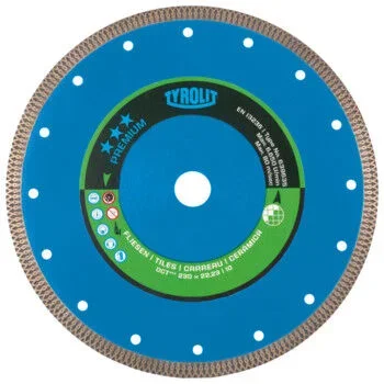 Disque diamant grés cérame – sciage électro-portatif 125×1,2×22,23 PREMIUM TYROLIT – 639560