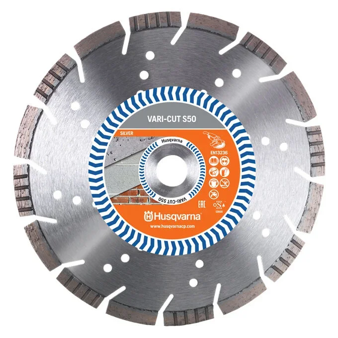 DISQUE DIAMANT HUSQVARNA VARI CUT S50 POUR MEULEUSE D&rsquo;ANGLE Ø 125 MM POUR BRIQUE ET BETON ALÉSAGE 22.2- 579807940