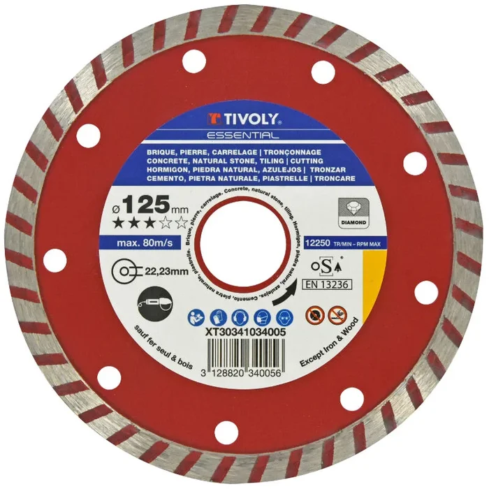 Disque DIAMANT -MULTI MATERIAUX -Gamme Économique / Ø: 180 / Ep: 1.6 TIVOLY – XT30341034102