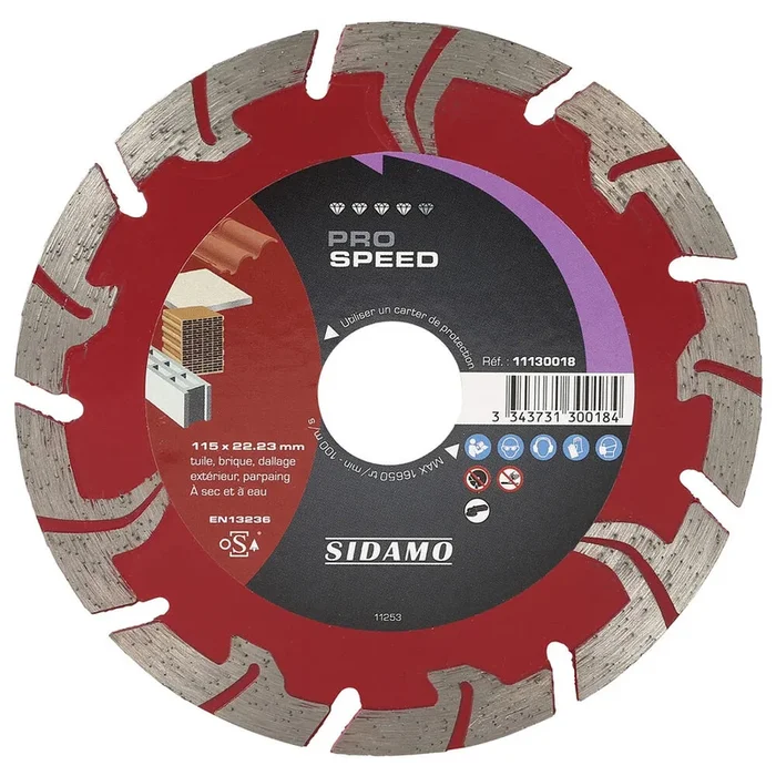DISQUE DIAMANT PRO SPEED D. 115 x 22,23 x h 7,5 SIDAMO – 11130018