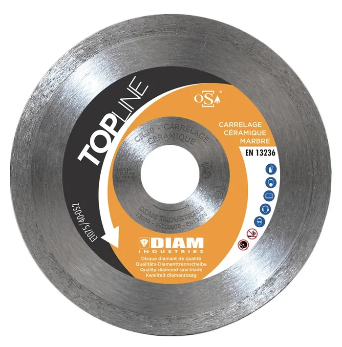 DISQUE DIAMANT TOPLINE Ø125/22.23 CARRELAGE – CERAMIQUE – MARBRE DIAM INDUSTRIE – CR80125/22