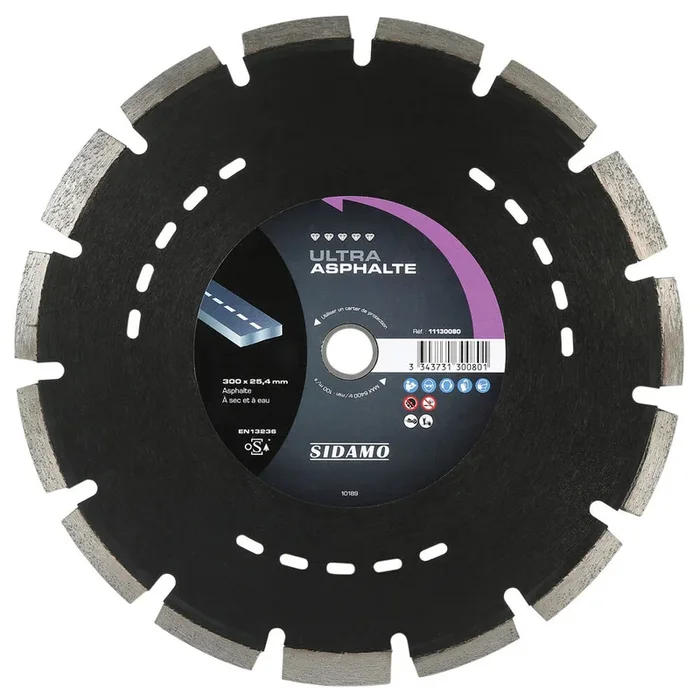 DISQUE DIAMANT ULTRA ASPHALTE D. 300 x 25,4 x h 10 SIDAMO – 11130080