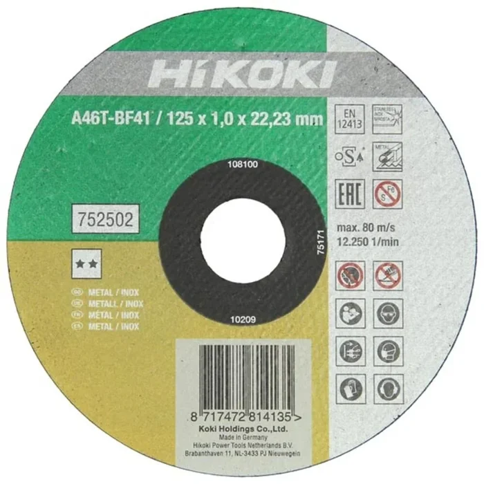 Disque-inox plate à Ø 115mm x 1mm – HIKOKI – 752501