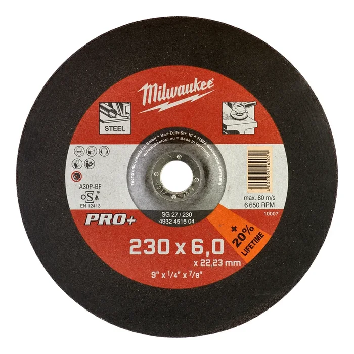 DISQUE MEULER 230 ÉPAIS 6 MM PRO+ -1PC MILWAUKEE ACCESSOIRES – 4932451504