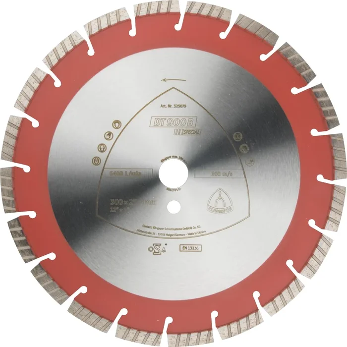 Disques à tronçonner diamantés DT SPECIAL DT900B S 300X2,8X20 20ST 12 KLINGSPOR – 325078