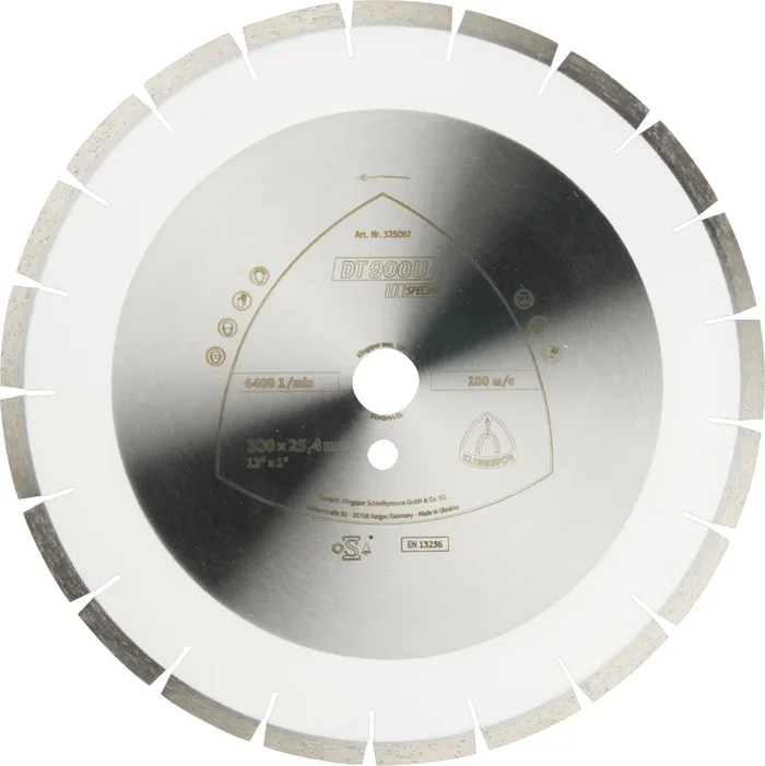 Disques à tronçonner diamantés DT SPECIAL DT900U S 600X3,7X25,4 36W 10 KLINGSPOR – 345023