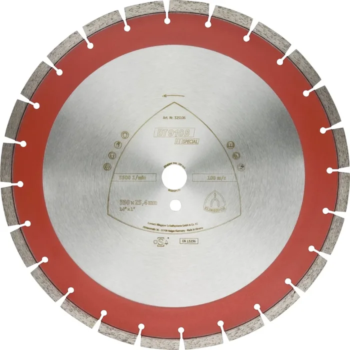 Disques à tronçonner diamantés DT SPECIAL DT910B S 500X3,7X25,4 36E 11 KLINGSPOR – 325193