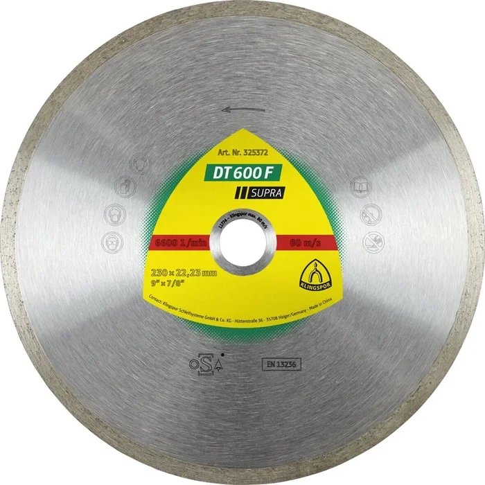 Disques à tronçonner diamantés DT SUPRA DT600F S 100X1,6X22,23 GR 7 KLINGSPOR – 330624