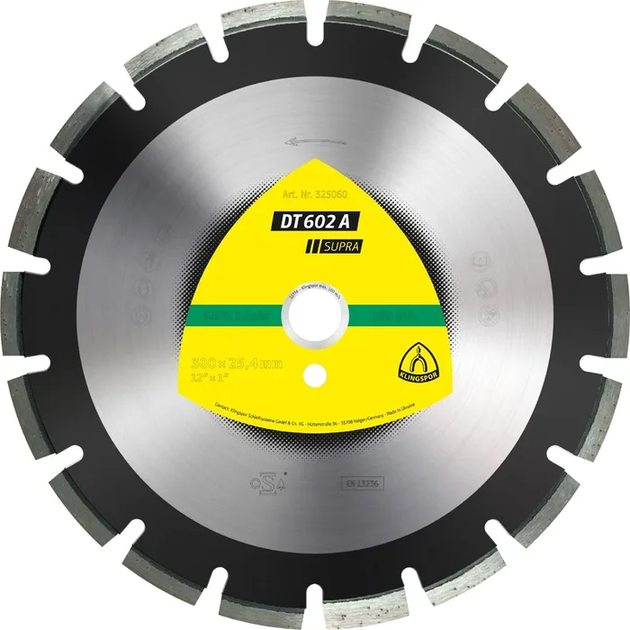 Disques à tronçonner diamantés DT SUPRA DT602A S 350X3,2X25,4 21W 10 KLINGSPOR – 325092