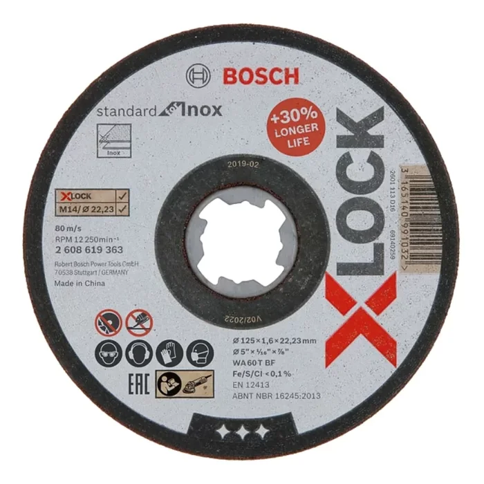 Disques a tronconner X-LOCK pour l&rsquo;Inox Standard 125X1.6X22.23
