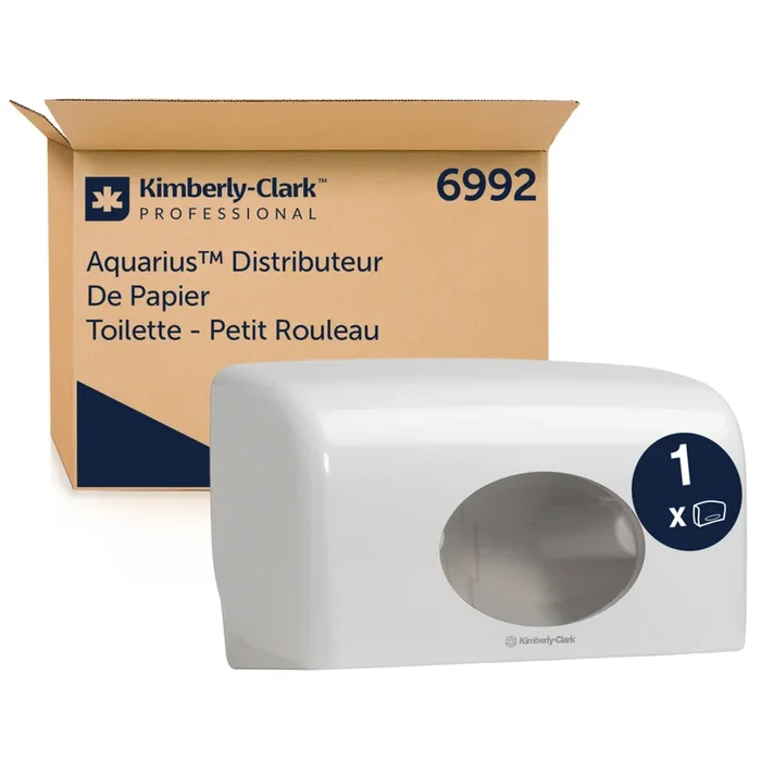 Distributeur de papier toilette Aquarius Blanc, 180mm x 130mm x 290mm