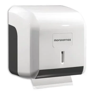 Distributeur de rouleaux de papier toilette – blanc – plastique ABC – verrou – 145 x 137 x 122 mm