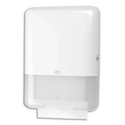 Distributeur essuies mains Tork H3 en ABS blanc – semi-transparent – jusqu’à 400 feuilles