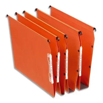 Dossiers suspendus en kraft orange Orgarex Dual – pour armoire – fond 50 mm – paquet de 25