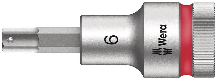 Douille à embout à emmanchement 1/2&Prime; avec fonction de retenue 8740 C HF Hex-Plus 6,0 x 60 mm WERA – 05003822001