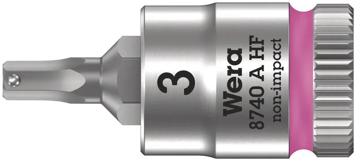 Douille-embout pour vis à six pans creux, à emmanchement 1/4&Prime; avec fonction de retenue 8740 A HF Hex-Plus 3,0 x 28 mm WERA – 05003332001