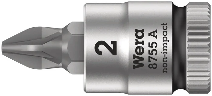 Douille-embout Pozidriv Zyklop à emmanchement 1/4&Prime; 8755 A PZ 2 x 28 mm WERA – 05003354001