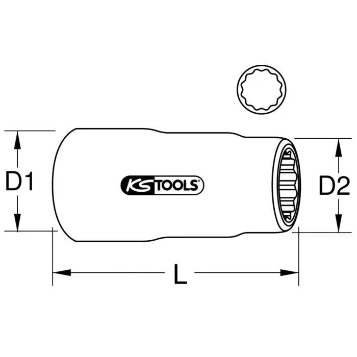 Douille isolée 3/8 » 12 pans, 21 mm KSTOOLS – 1173846