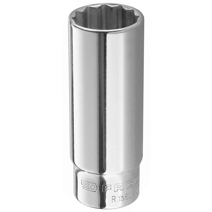Douille longue Facom, 12 pans, 1/4 pouce, Métrique