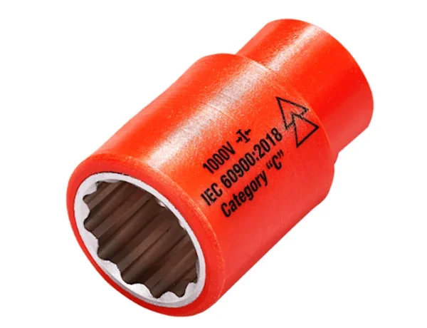 Douille standard isolée ITL Insulated Tools Ltd, 12 pans, 3/8 pouce, Métrique, Isolée
