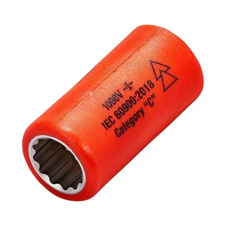 Douille standard isolée ITL Insulated Tools Ltd, 12 pans, 3/8 pouce, Métrique, Isolée