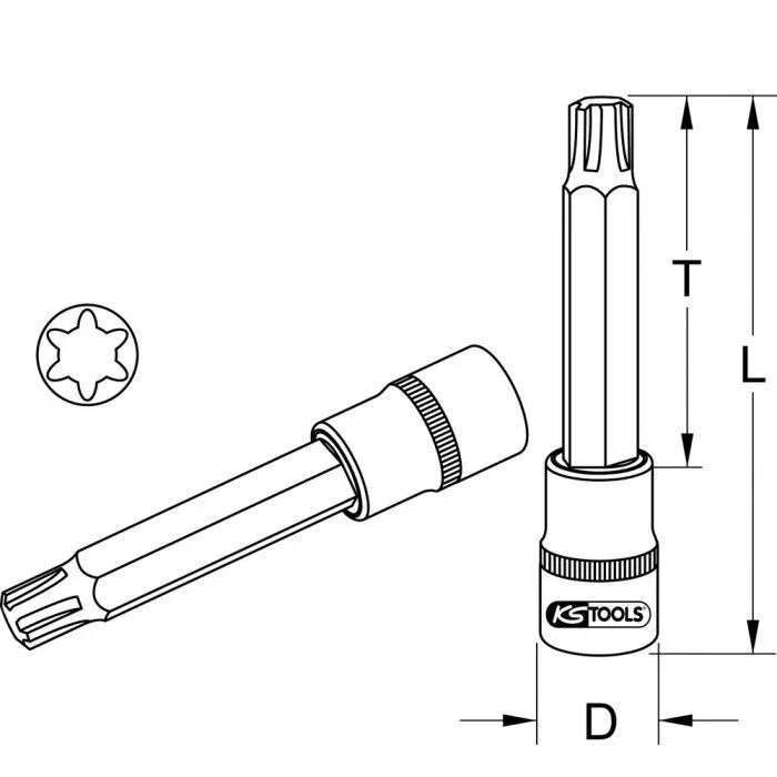 Douille tournevis 1/2&Prime;, RIBE® M8, Longueur 200 mm KSTOOLS – 9114508