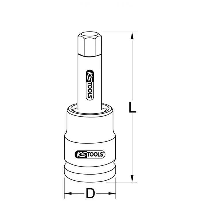 Douille tournevis longue à chocs 6 pans 1 », 24 mm KSTOOLS – 4500494