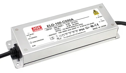 Driver de LED MEAN WELL,sortie 200V 500mA, 100W, , gradable, IP67