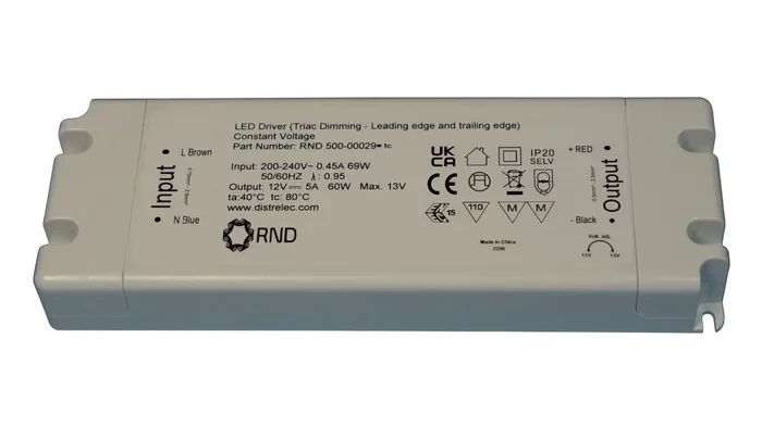 Driver de LED RND,sortie 24V 2.5A, 60W