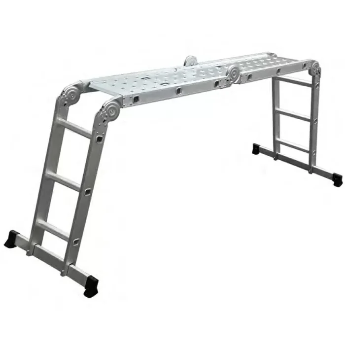 Echelle pliante articulee 4 positions (escabeau, plateforme, echelle, ecarteur de mur)