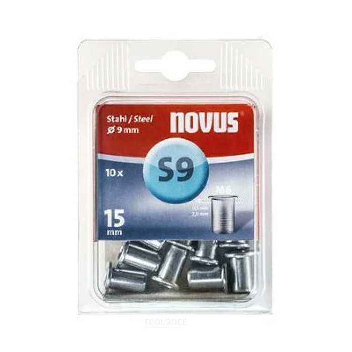 Écrou à sertir Novus M6 X 14.5mm, Acier, 10 pcs.